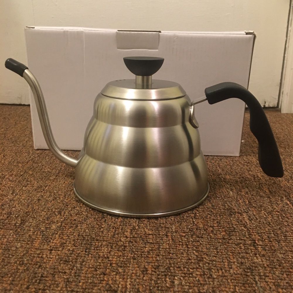 Gooseneck Coffee Drip Kettle - Brushed Silver 1.0L/34oz - New